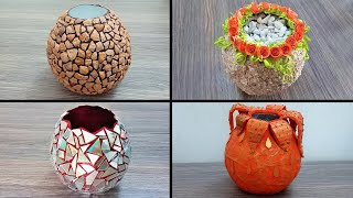 How to make  vase from balloon and paper  | DIY Flower Vase | 8 Ideas