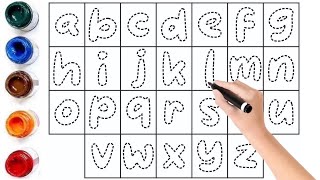 Alphabet Lowercase letters a to z For Kids / Easy Drawing and Painting Tutorial for Preschool Kids 