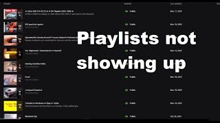 Youtube playlists not showing up