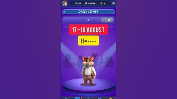 Hamster Kombat Dev Game Daily Cipher 17 August | Hamster Kombat Daily Cipher Code Daily Combo