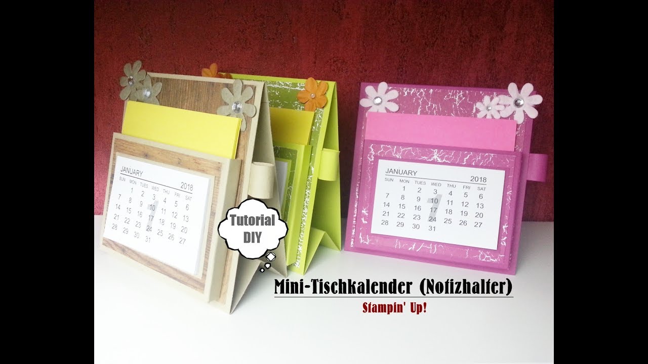 Mini-Tischkalender | Notizhalter | Stampin' Up! | Tutorial | DIY - YouTube
