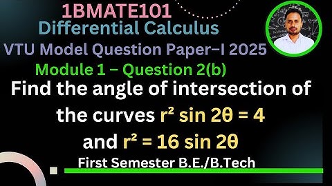 Differential Calculus | Angle between two polar curves