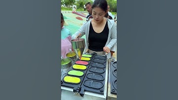 #Original video #Street stall #A talented female chef! 🥰 Skewer cake | Gold coin cake 🥳 #streetfo