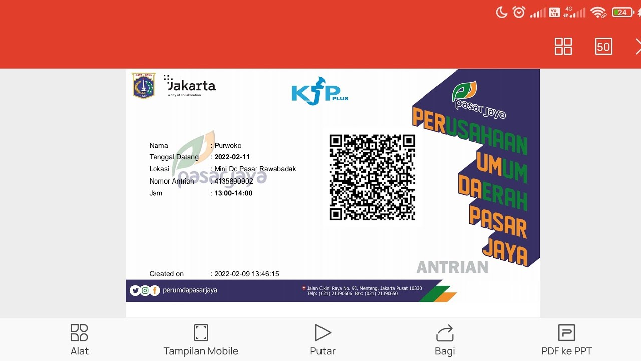 Cara regristrasi online antrian belanja pangan murah untuk penerima KJP