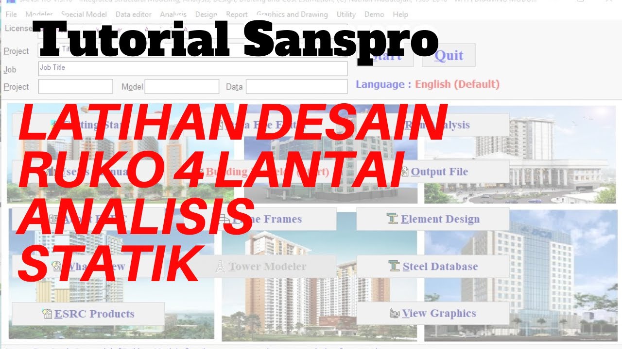 TUTORIAL SANSPRO DESAIN  RUKO  4 LANTAI  STATIK EKIVALEN 