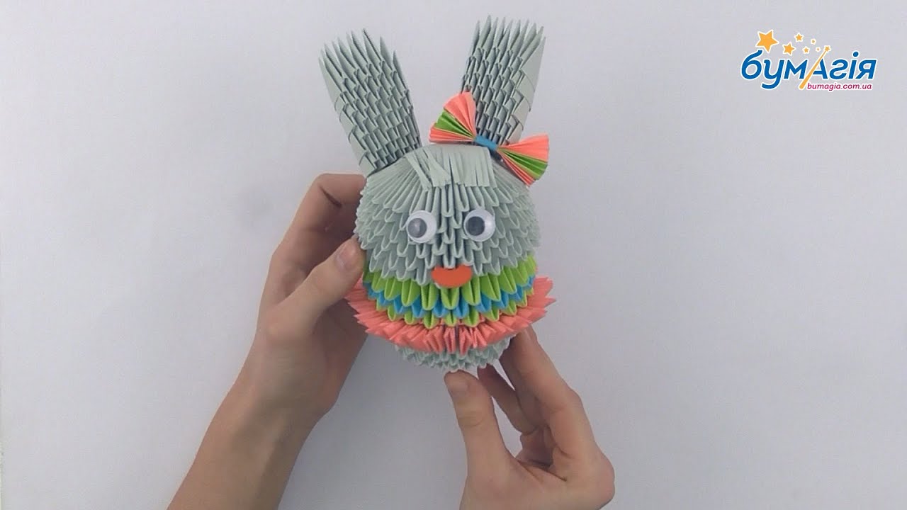Модульное оригами зайка модница схема