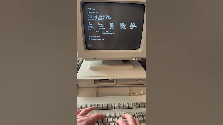 Vintage Computer Sounds: IBM PS/1 Boots to DOS and copies files to floppy disks. #ASMR #retro #tech