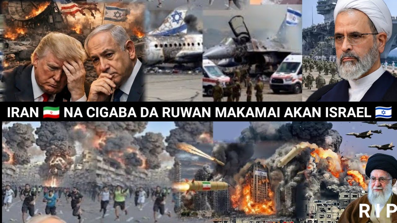 Iran 🇮🇷 Na Cigaba Da Ruwan Makamai Masu Linzami Akan Israel 🇮🇱 da Sansanin Sojojin Amurka