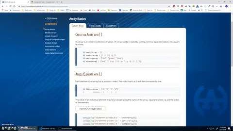 array basics notes explanation