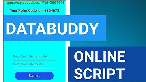 DataBuddy Online Refer Script - Paytm Cash [Only Local Host Working]