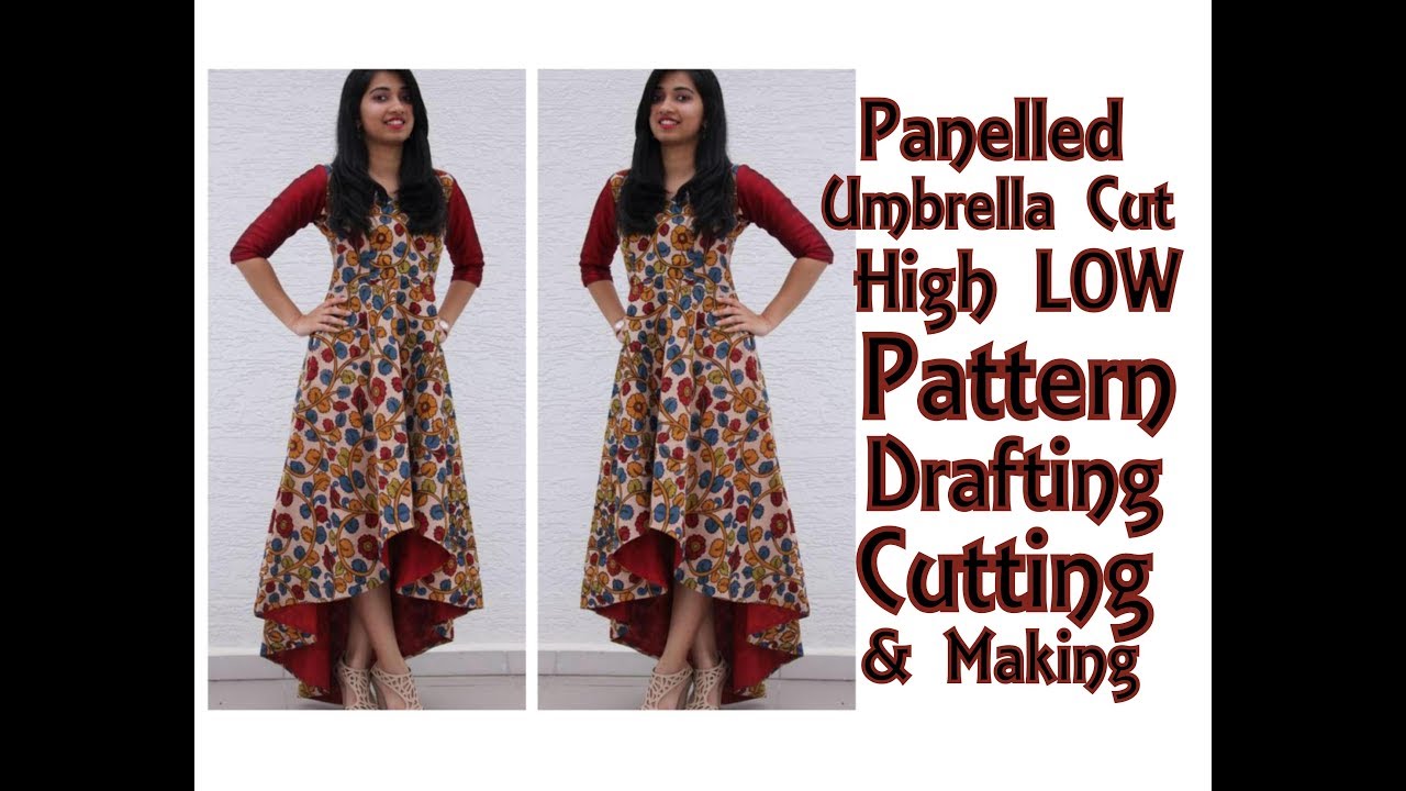 Panelled UMBRELLA CUT High LOW Kurta Pattern Drafting, Cutting,Making | DIY  Raksha Bandhan SPECIAL - YouTube