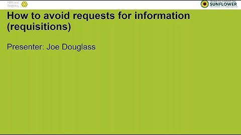 Introduction to workshop – how to avoid requests for information (requisitions)