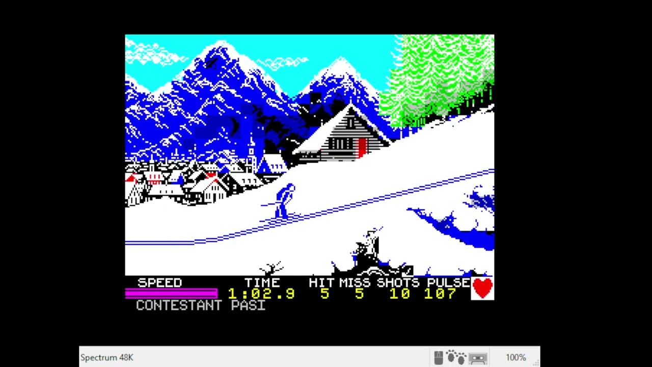 ZX Spectrum, Emulated, Winter Games, Biathlon, 