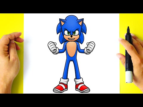 How to DRAW SONIC from Sonic The Hedgehog Movie 2 - Draw and Color