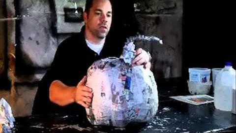 Building the stem -- Part 3 of 8 - Paper Mache Pumpkin Head How-to