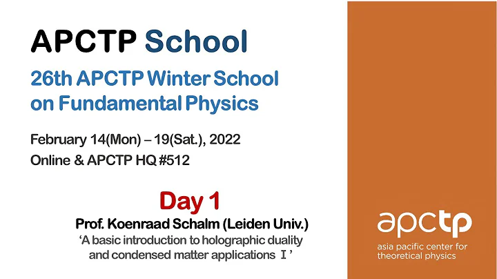 Koenraad Schalm: A basic introduction to holographic duality and condensed matter applications Ⅰ