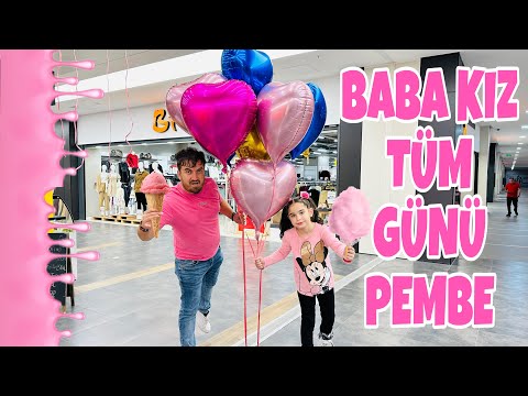 ELİF SİNEM VE BABASI PEMBE AKŞAM GEÇİRDİ !! BABA KIZ PEMBE BEN MAVİ KALDIM !!