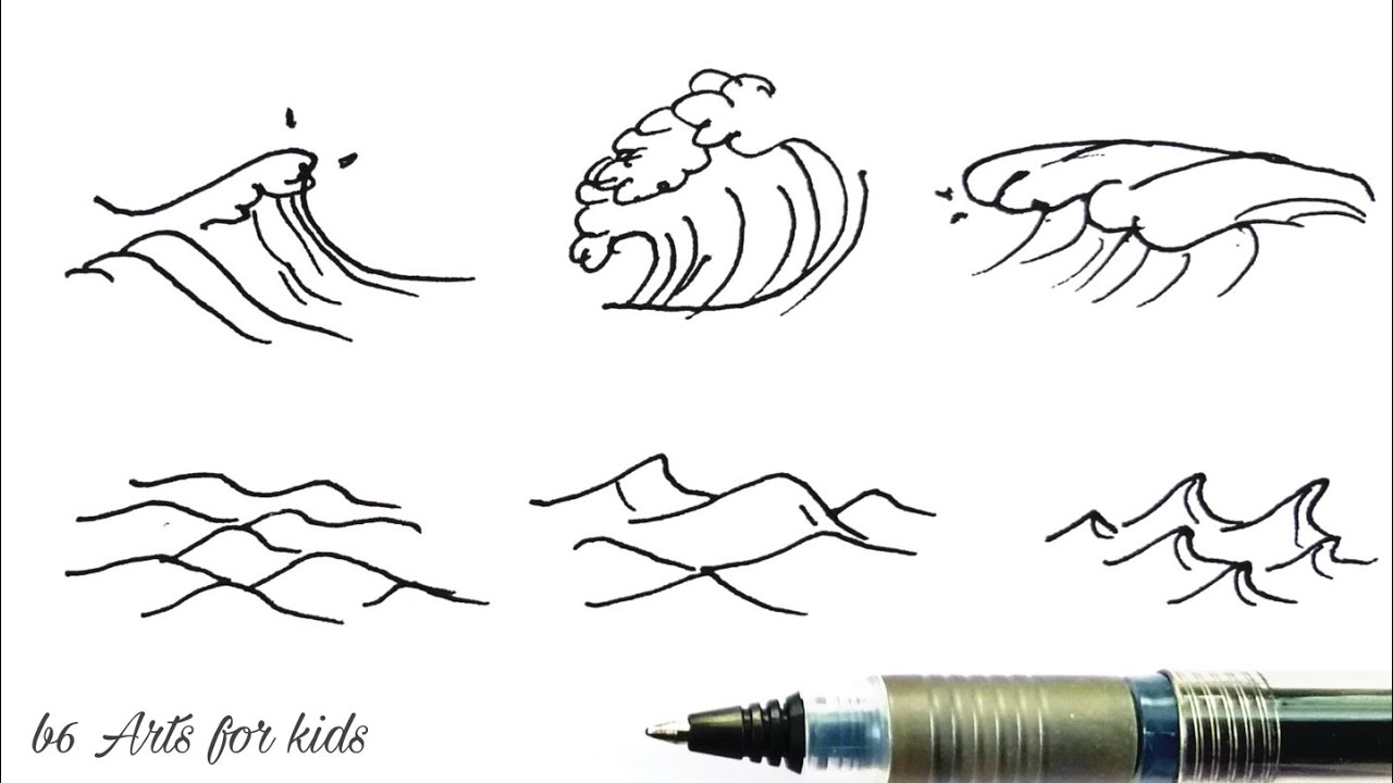 How to Draw Waves Step by Step Easy for Kids YouTube