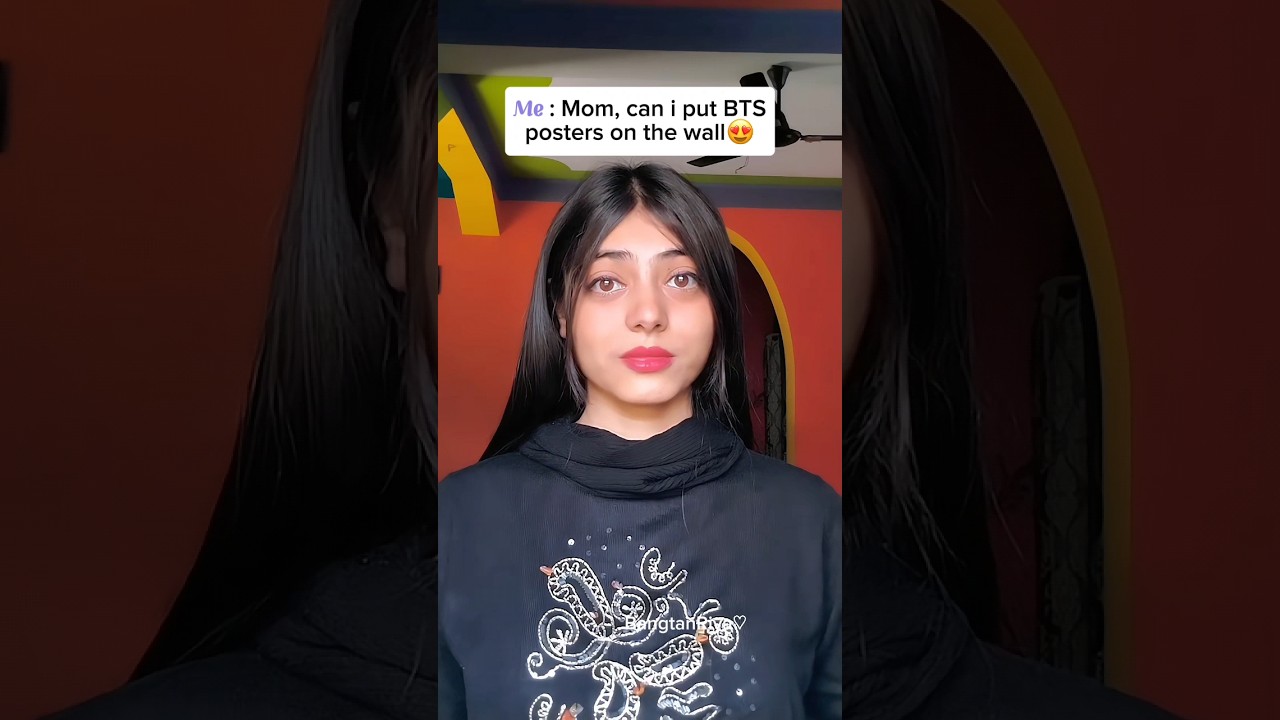 When you want to stick BTS posters but you can't😭💜 