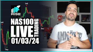 My Nas100/NQ Live Trades Today 01-03-2024 | RISE Trading Strategy