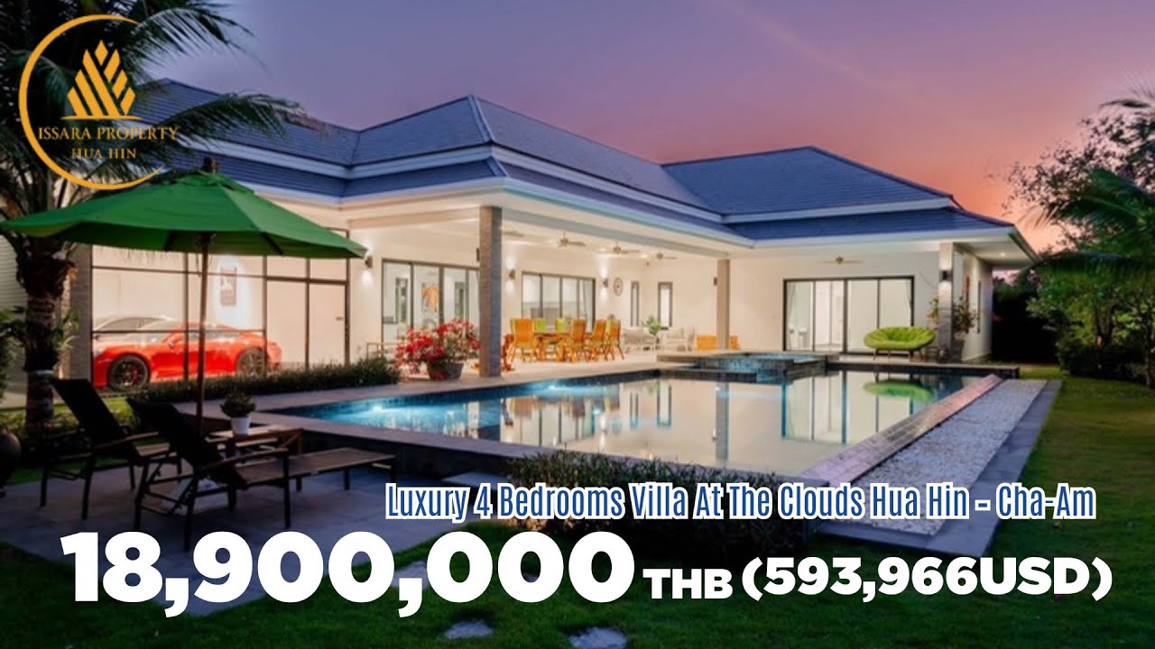 18,900,000THB(593,966USD) Luxury 4 Bedrooms Pool Villa At The Clouds Hua Hin – Cha-Am