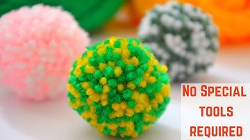 Double Colour Pompom | Easy pompom with 2 colours | Perfect pompom making without tools | DIY Pompom