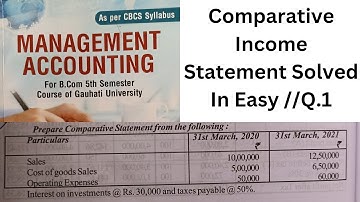 Comparative Income Statement In Easy /Management Accounting -Q.1