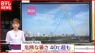 【危険な暑さ】熊谷は41℃まで上がる予想　熱中症に厳重警戒を