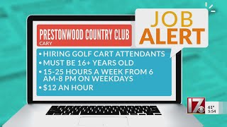 Job Alert: Golf cart attendants needed at Prestonwood Country Club in Cary