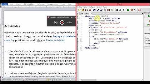 Resolucion 3era semana ejercicio A  - Pseint  programacion si entonces, si anidado, segun