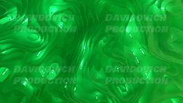 Green organic flowing shapes and illuminated elements creating a modern art installation