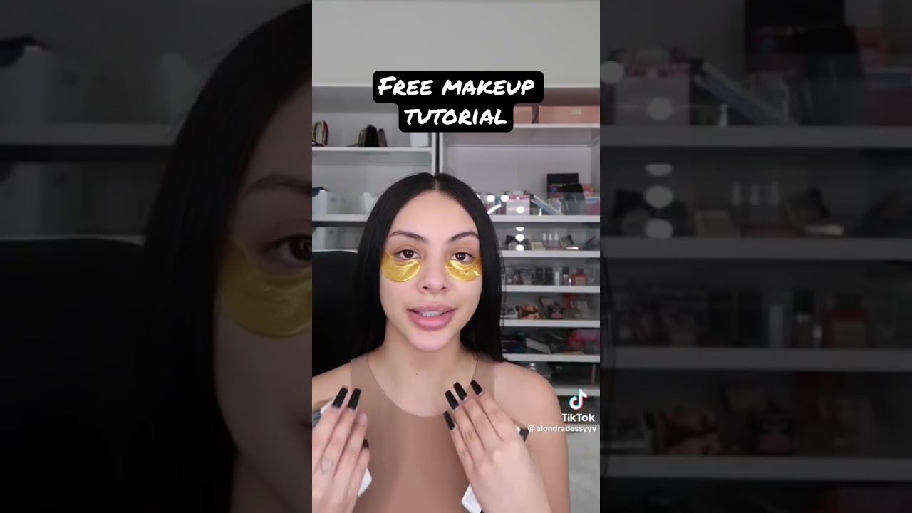Alondradessy doing a free makeup tutorial tik tok video