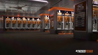 Texas football players got their first look at the new,
state-of-the-art locker room.