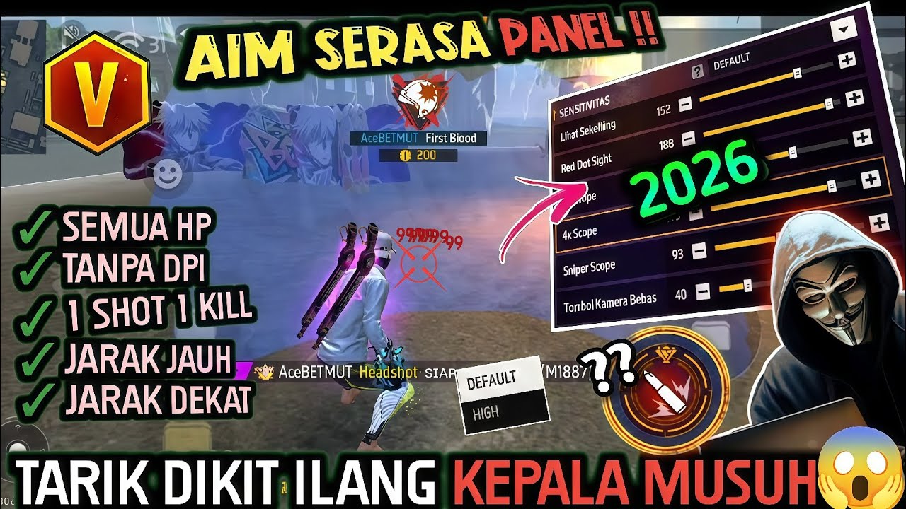 100% AUTO HEADSHOT SEMUA HP ⚙️📲 CARA SETTING SENSITIVITAS FF AUTO HEADSHOT & SETTING KONTROL + DPI😱