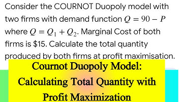 Cournot Duopoly Model: Calculating Total Quantity with Profit Maximization