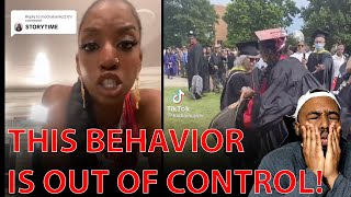 Black Woman SNATCHES MIC From White Woman And Has Complete MELTDOWN Over 'Racism' At Graduation!