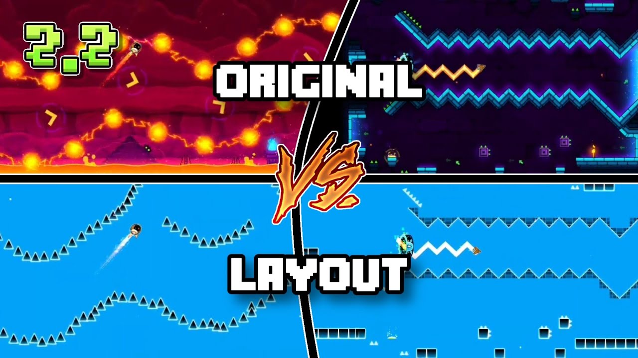 Dash - Original vs Layout [Comparison] | Geometry Dash 2.2 - YouTube