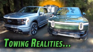 What's It Like to Tow With: Rivian R1T vs. Ford F150 Lightning