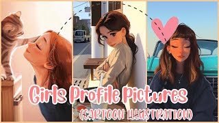 Girls profile pictures (Cartoon illustration) screenshot 5