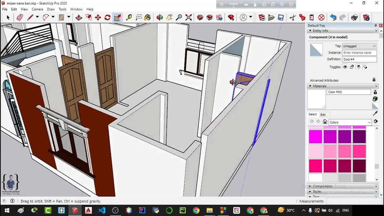How to Adding door in SketchUp part 2 YouTube