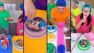 Ice cream challenges! 🍨 prime drink vs Skibidi cake | M&M's cake vs chocolate food mukbang