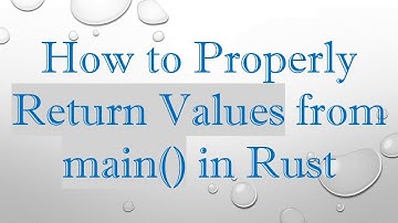 How to Properly Return Values from main() in Rust