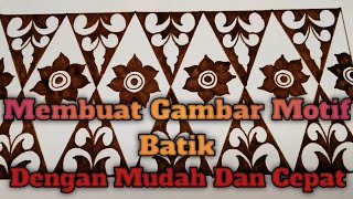 Cara Menggambar motif batik dengan mudah || Draw batik motifs easily || classic batik motif.