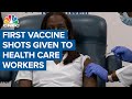 Watch the first health workers receive Pfizer's Covid vaccine in New York