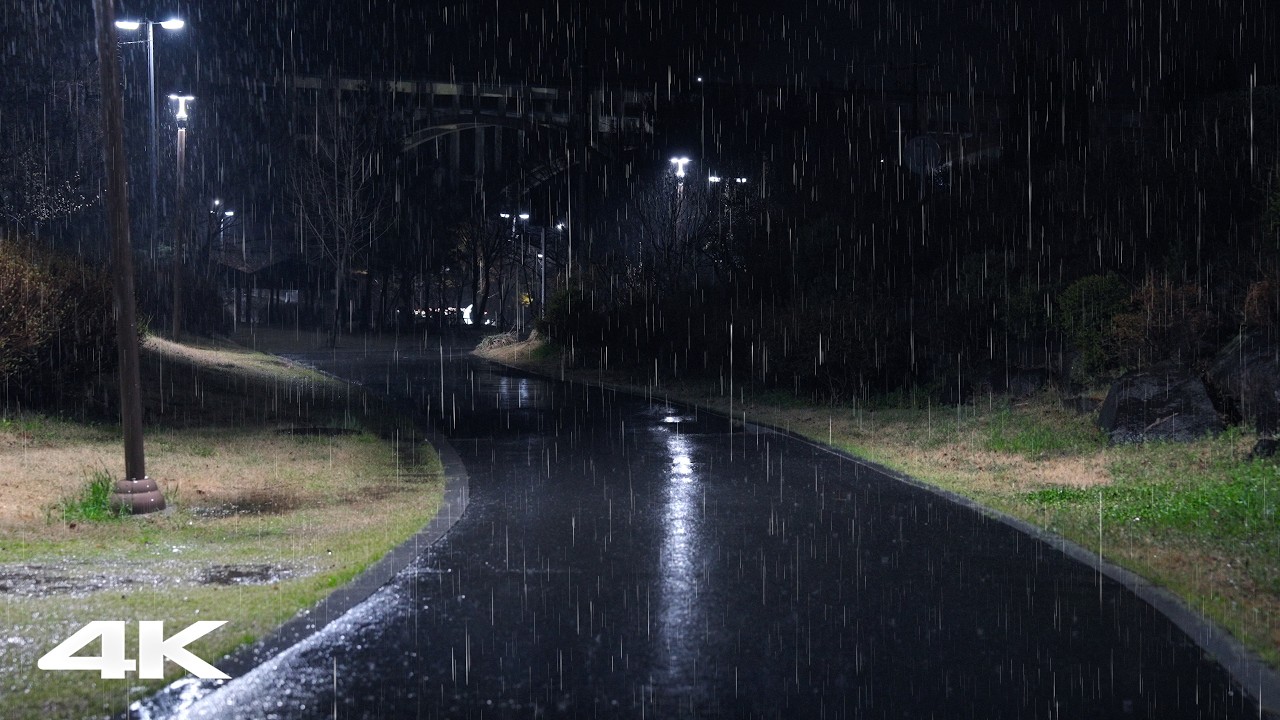 Goodbye Stress to Sleep Instantly with Heavy Rain at Night, Rain Sounds to Fall Asleep Fast