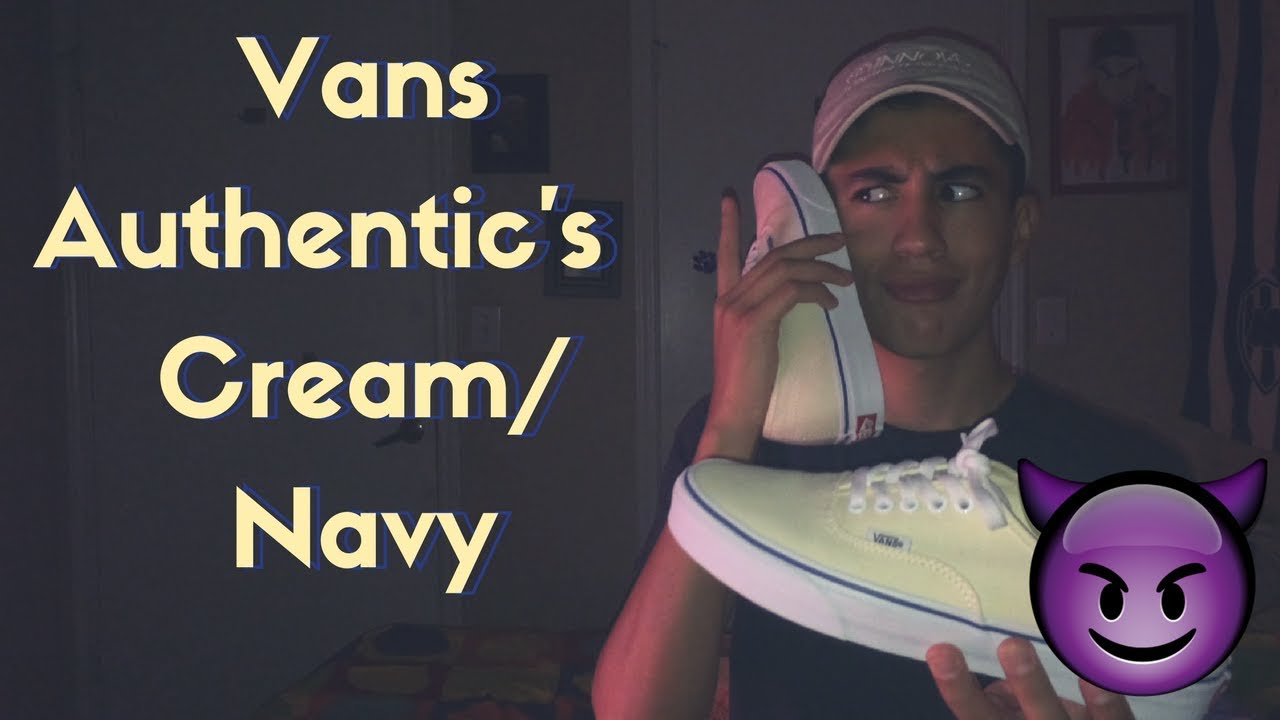 cream and blue vans