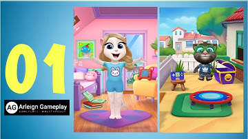 My Talking Tom 2 vs My Talking Angela 2 Gameplay Walkthrough Part 1 | Arleign Gameplay