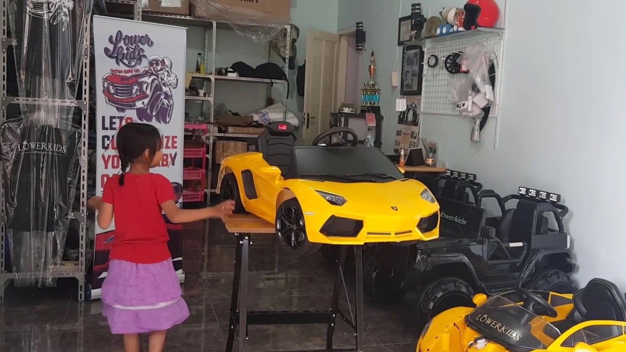 Unboxing Lamborghini Lowerkids Modifikasi Mobil Aki Anak Youtube