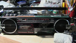 Sharp QT-77 Mark-2 Black Stereo New belt Records Line in Play cassette radio November 2022 sale