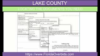Lake County FL: Locate the Documents (Tax Deed Auctions and Excess Proceeds)